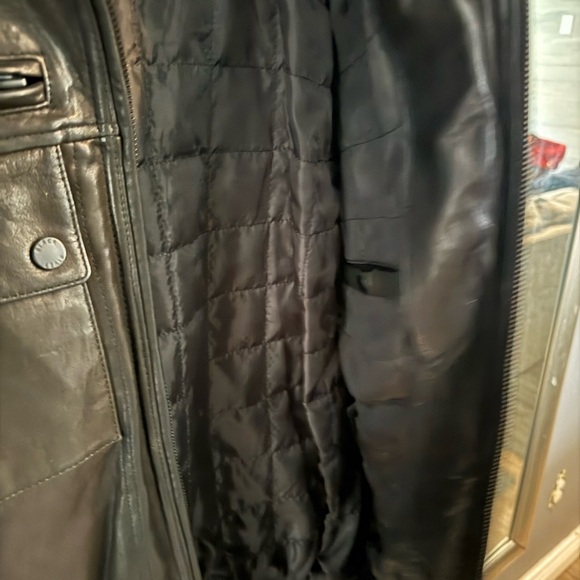 Black Rivet Black Bomber Jacket with Ribbed Waistband - Picture 6 of 10